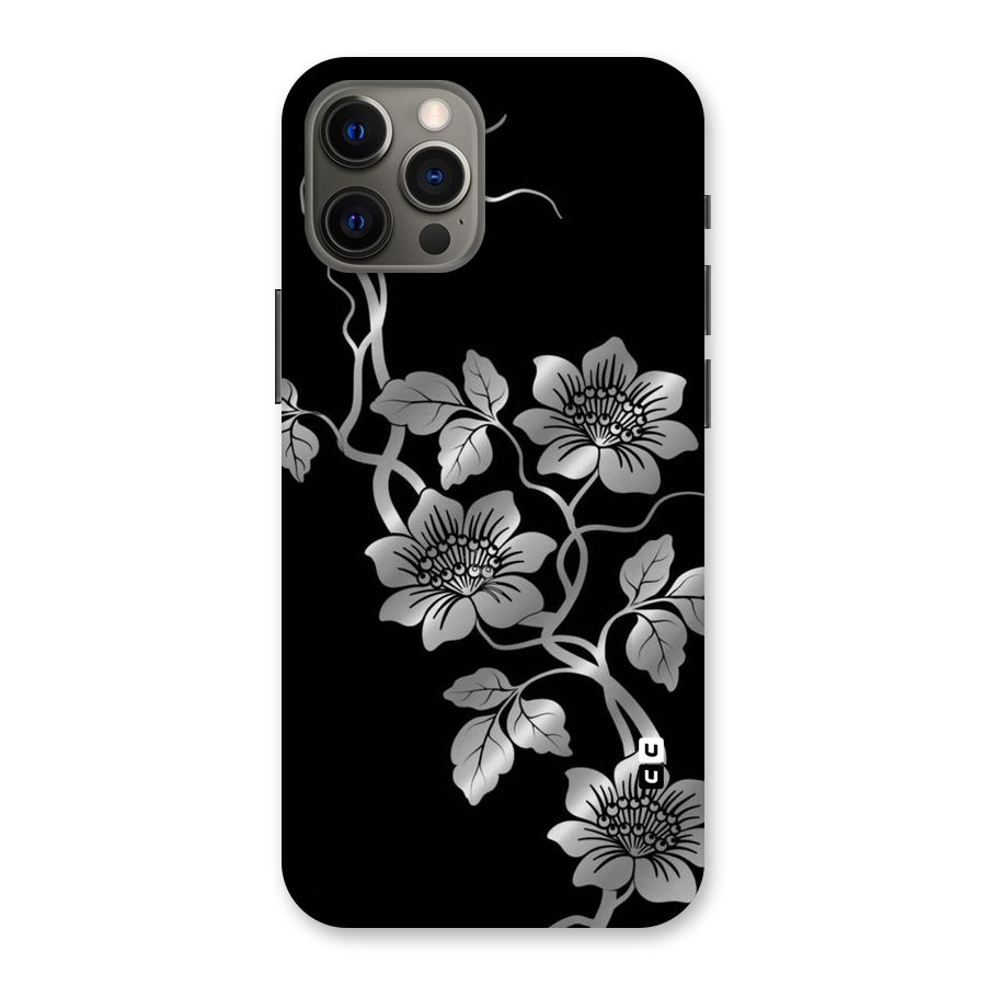 Silver Grey Flowers Back Case for iPhone 12 Pro Max