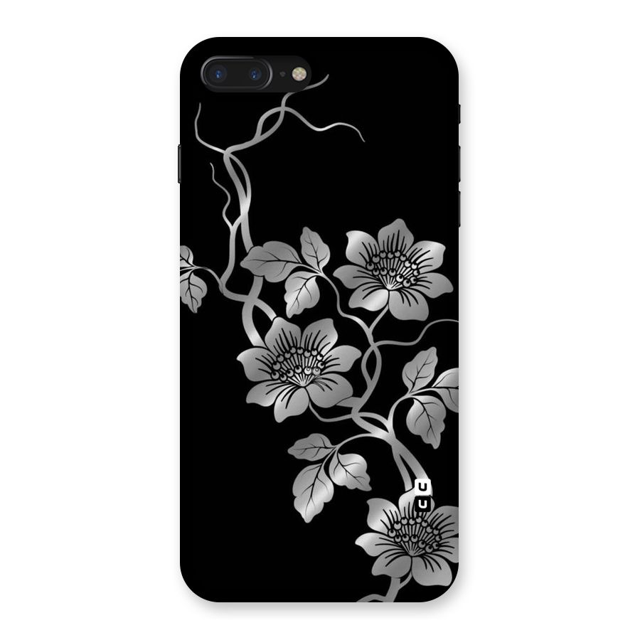 Silver Grey Flowers Back Case for iPhone 7 Plus
