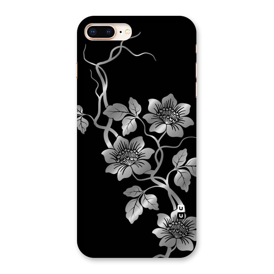 Silver Grey Flowers Back Case for iPhone 8 Plus
