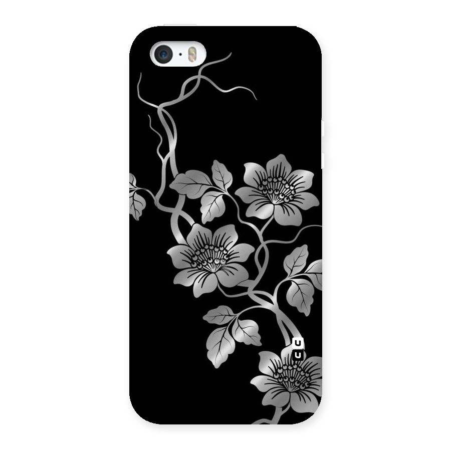 Silver Grey Flowers Back Case for iPhone SE