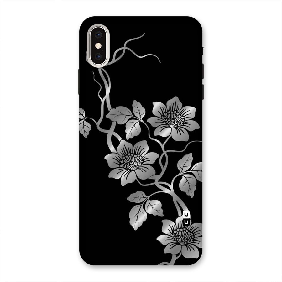 Silver Grey Flowers Back Case for iPhone XS Max