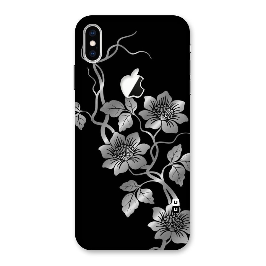 Silver Grey Flowers Back Case for iPhone XS Max Apple Cut