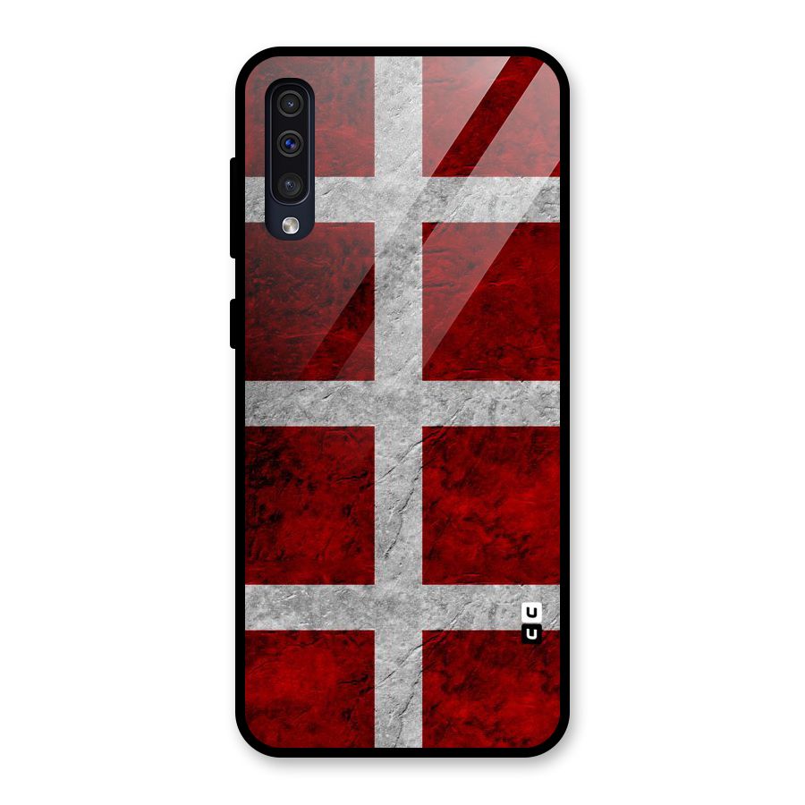 Silver Lines Glass Back Case for Galaxy A50
