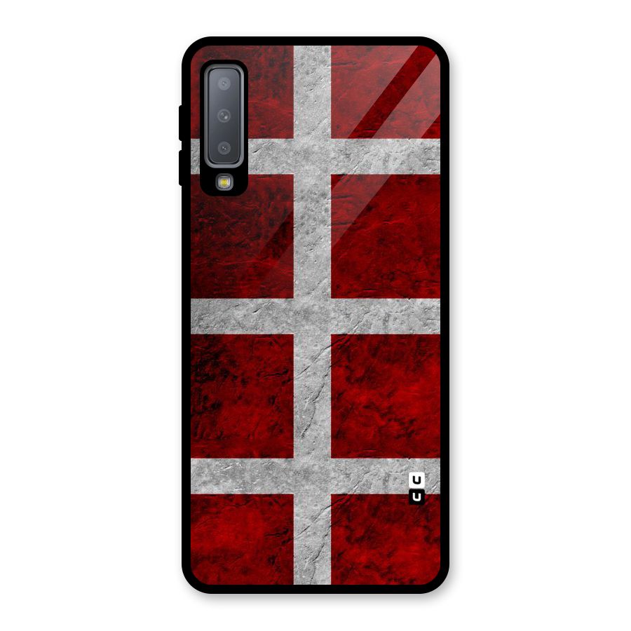 Silver Lines Glass Back Case for Galaxy A7 (2018)