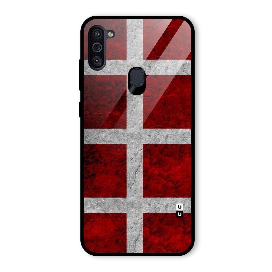 Silver Lines Glass Back Case for Galaxy M11