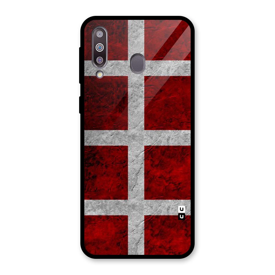Silver Lines Glass Back Case for Galaxy M30