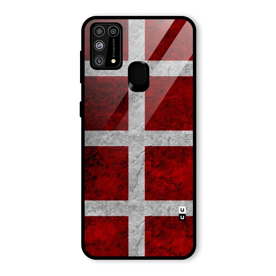 Silver Lines Glass Back Case for Galaxy M31