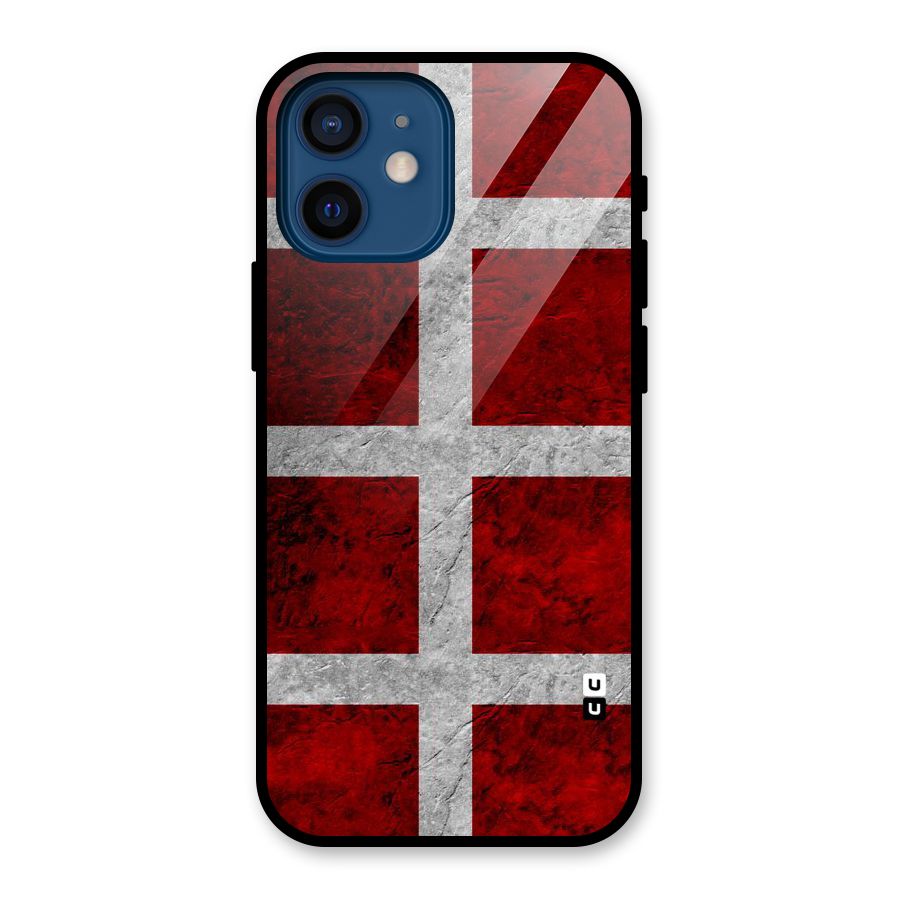 Silver Lines Glass Back Case for iPhone 12 Mini