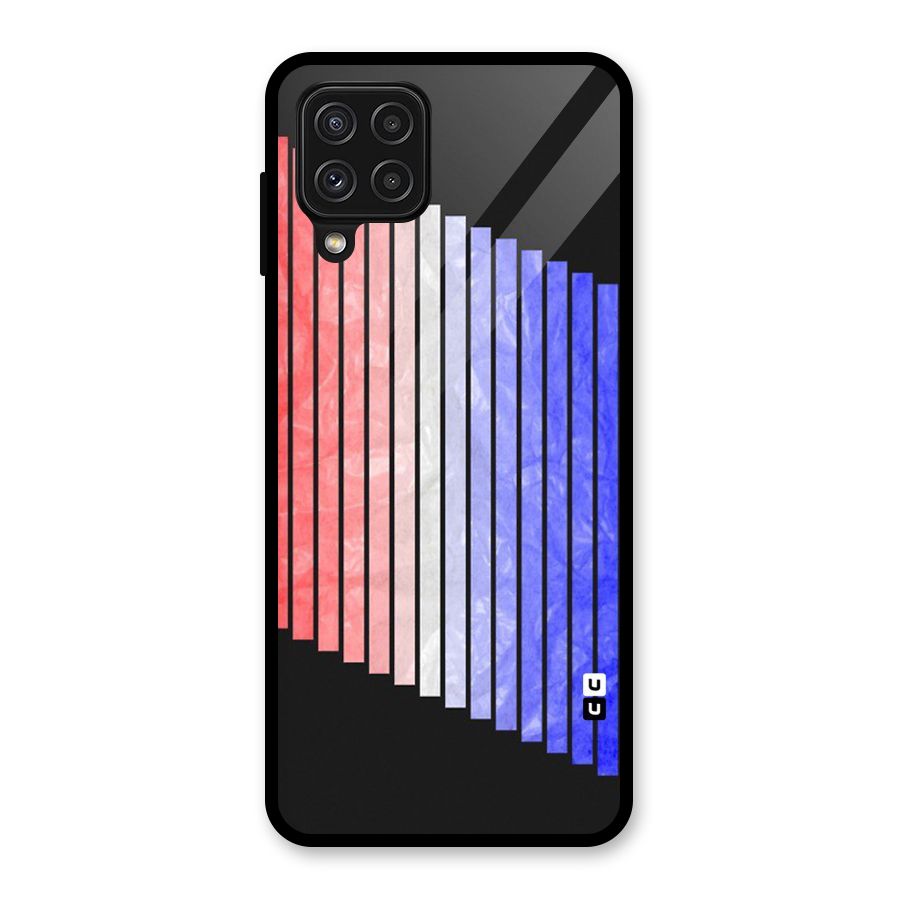 Simple Bars Glass Back Case for Galaxy A22 4G