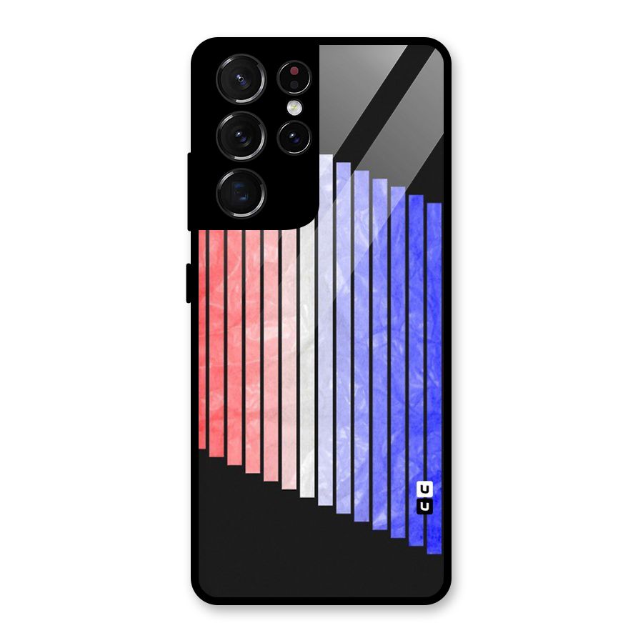 Simple Bars Glass Back Case for Galaxy S21 Ultra 5G