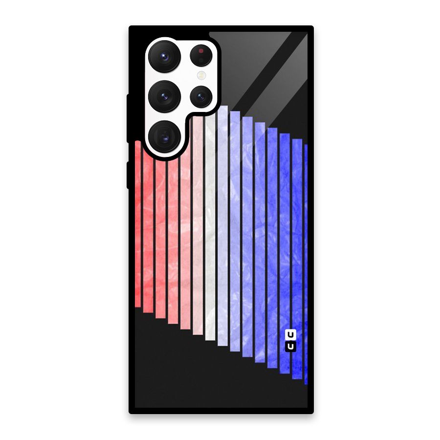 Simple Bars Glass Back Case for Galaxy S22 Ultra 5G