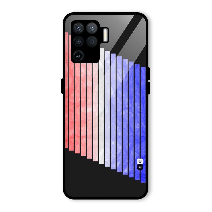 Simple Bars Glass Back Case for Oppo F19 Pro