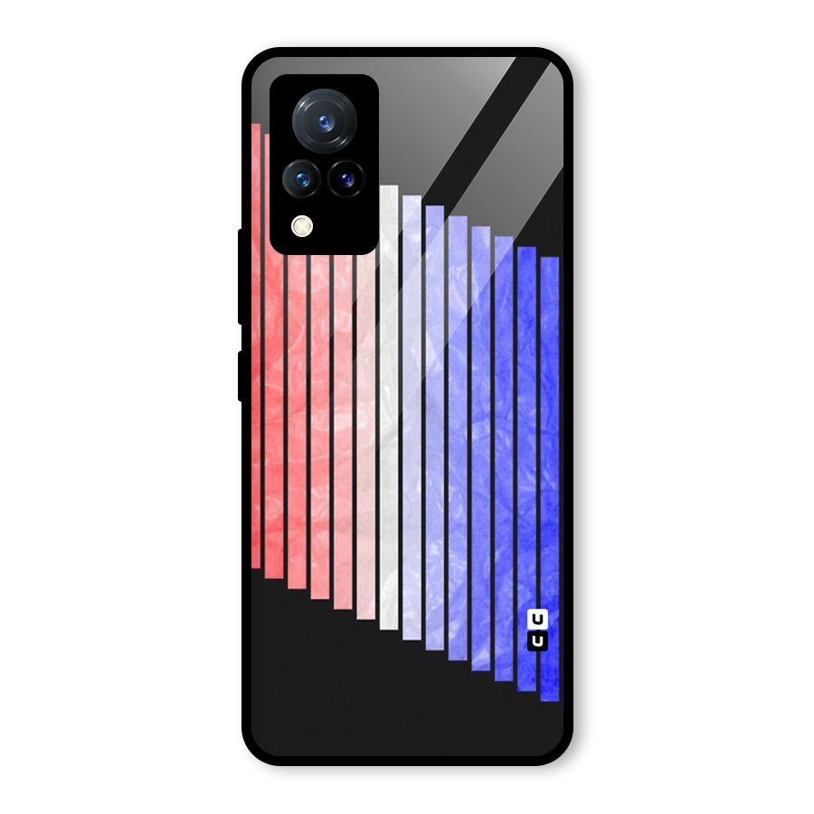 Simple Bars Glass Back Case for Vivo V21 5G