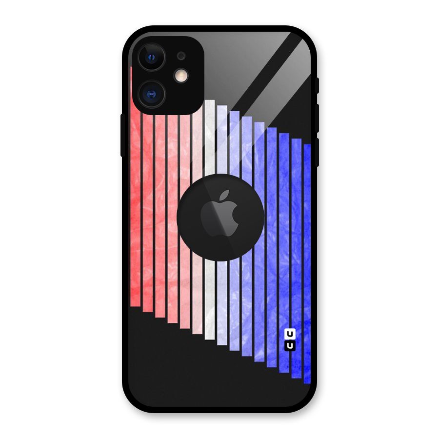 Simple Bars Glass Back Case for iPhone 11 Logo Cut