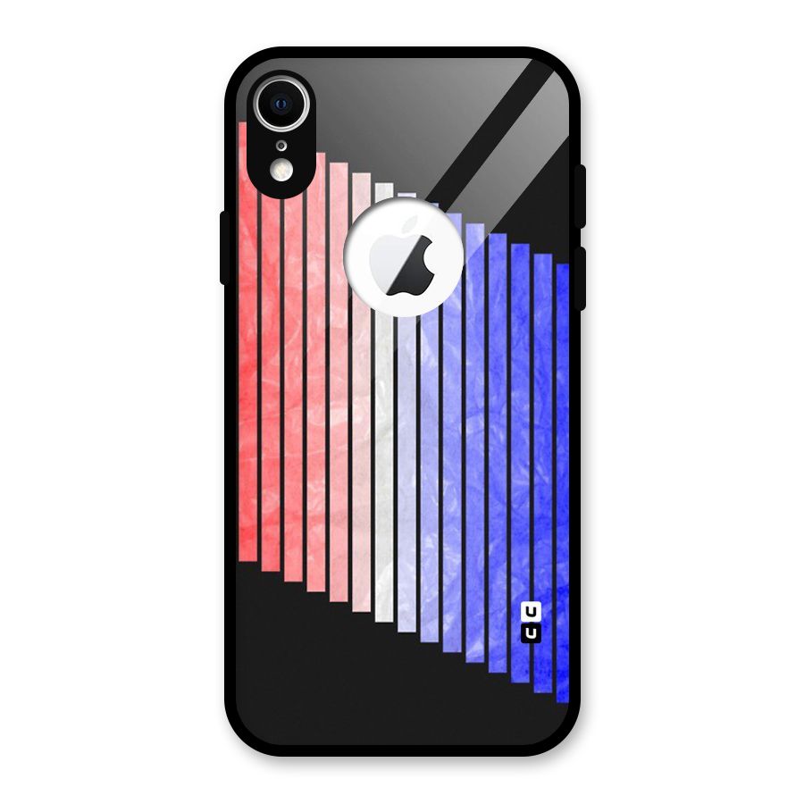 Simple Bars Glass Back Case for iPhone XR Logo Cut