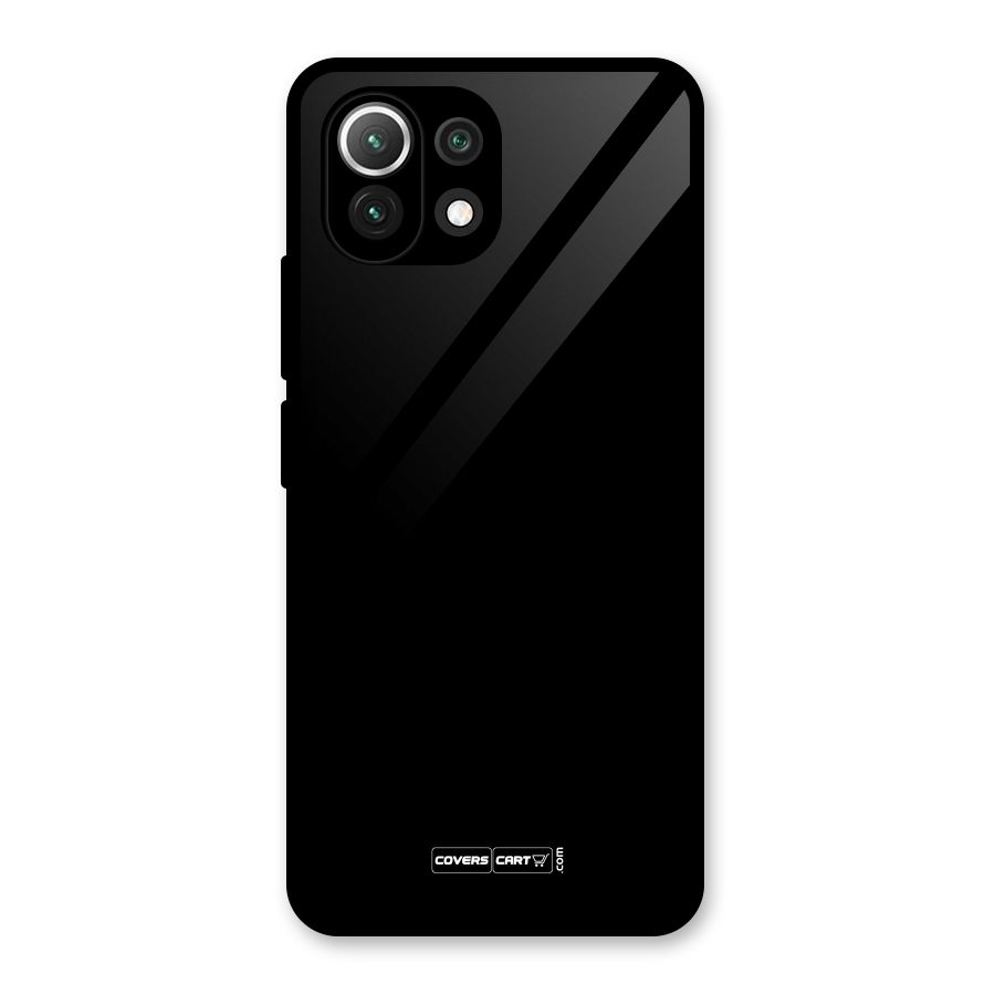 Simple Black Glass Back Case for Mi 11 Lite