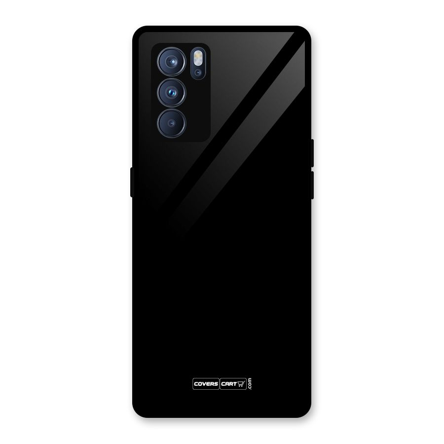 Simple Black Glass Back Case for Oppo Reno6 Pro 5G