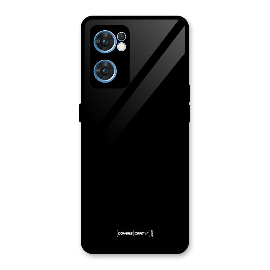 Simple Black Glass Back Case for Oppo Reno7 5G