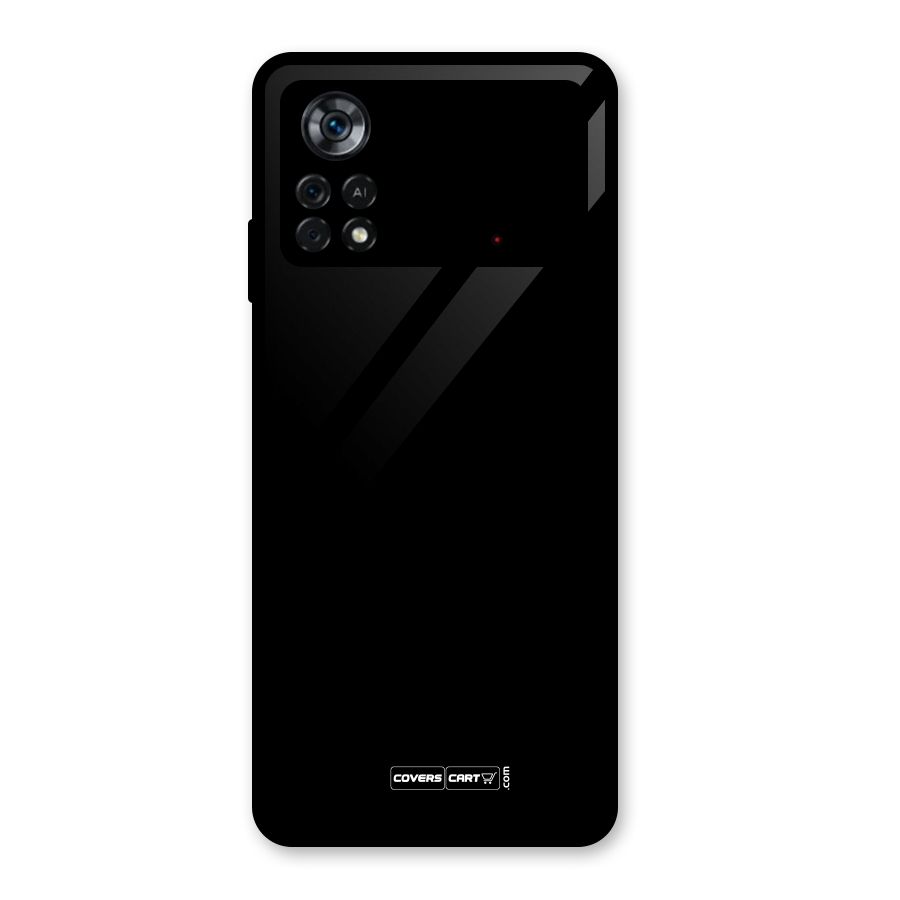 Simple Black Glass Back Case for Poco X4 Pro 5G