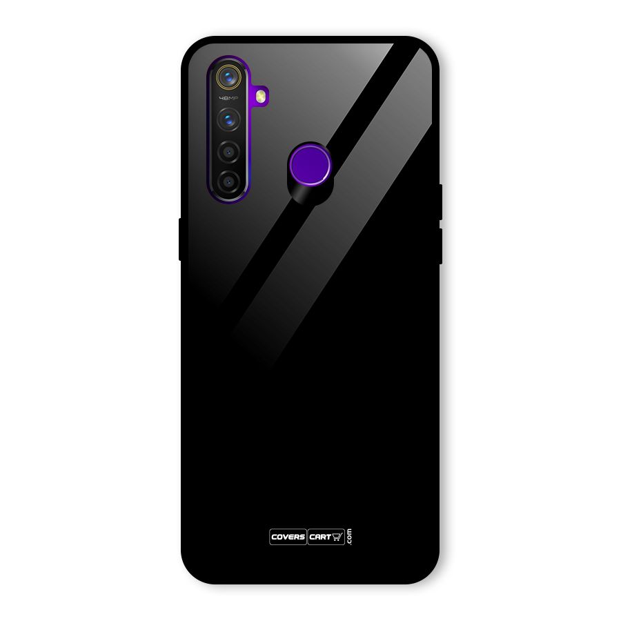 Simple Black Glass Back Case for Realme 5 Pro