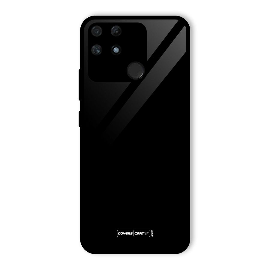 Simple Black Glass Back Case for Realme Narzo 50A