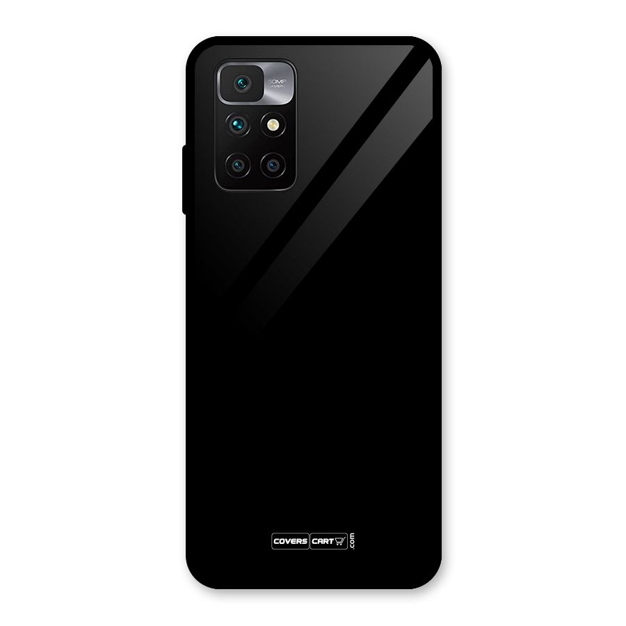 Simple Black Glass Back Case for Redmi 10 Prime