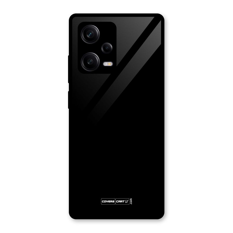 Simple Black Glass Back Case for Redmi Note 12 Pro
