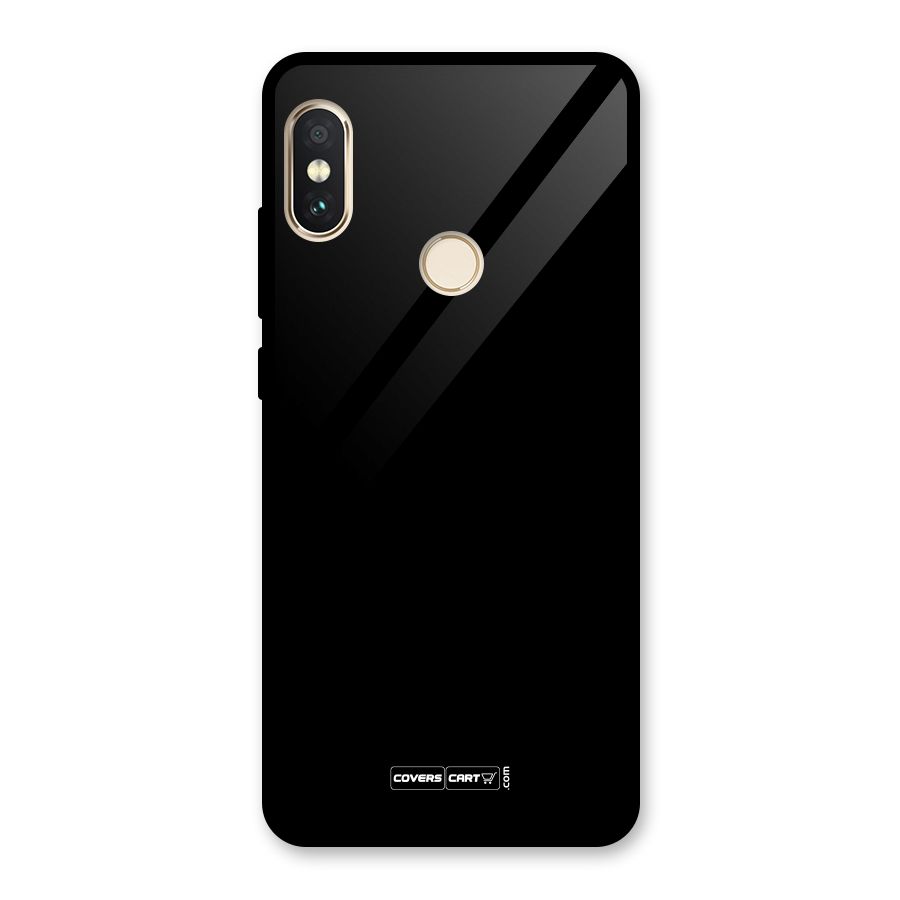 Simple Black Glass Back Case for Redmi Note 5 Pro