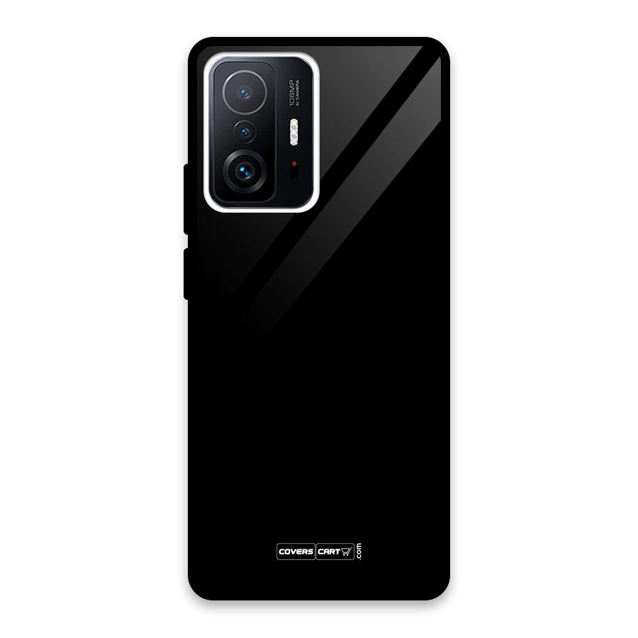 Simple Black Glass Back Case for Xiaomi 11T Pro