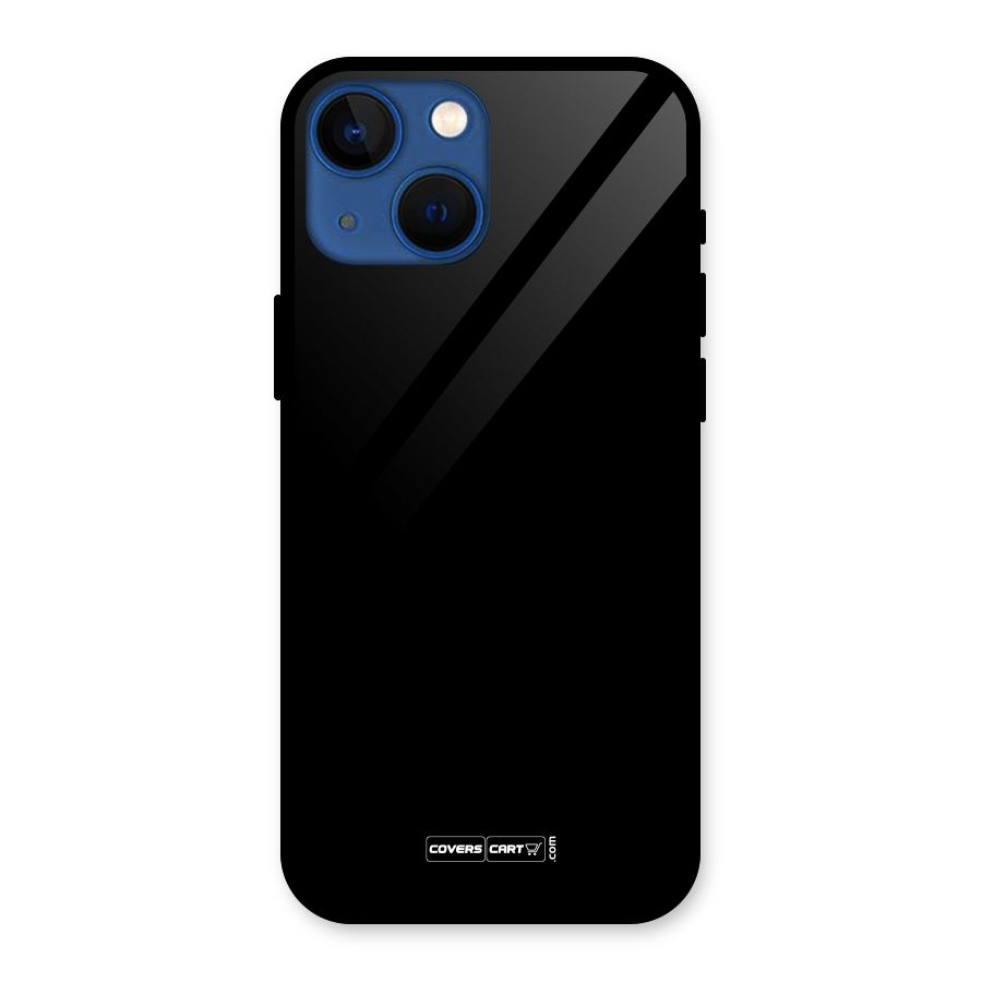 Simple Black Glass Back Case for iPhone 13 Mini
