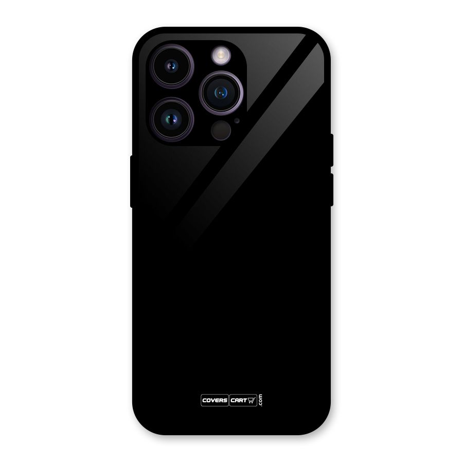 Simple Black Glass Back Case for iPhone 14 Pro