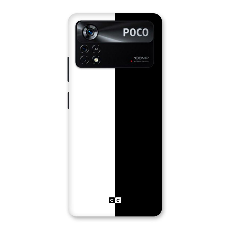 Simple Black White Back Case for Poco X4 Pro 5G