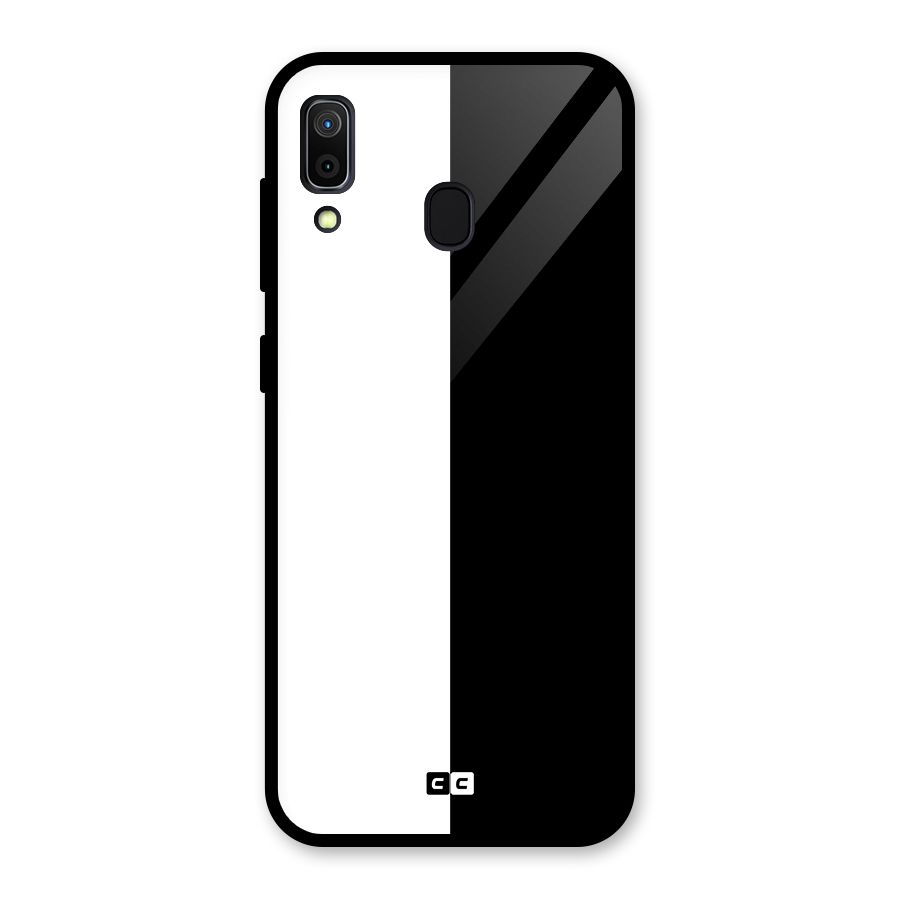 Simple Black White Glass Back Case for Galaxy A30
