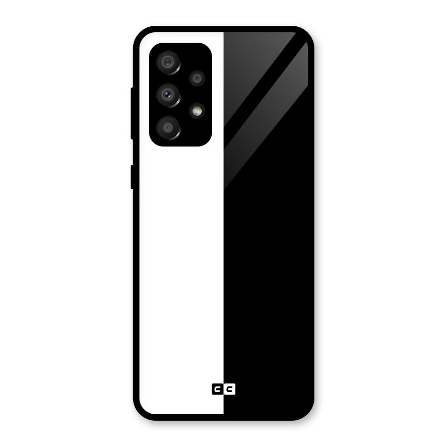 Simple Black White Glass Back Case for Galaxy A32