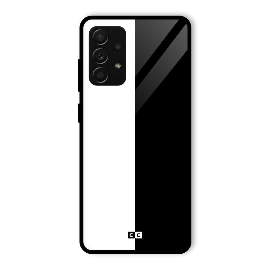Simple Black White Glass Back Case for Galaxy A53 5G