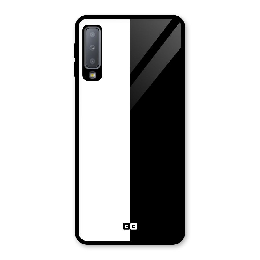 Simple Black White Glass Back Case for Galaxy A7 (2018)