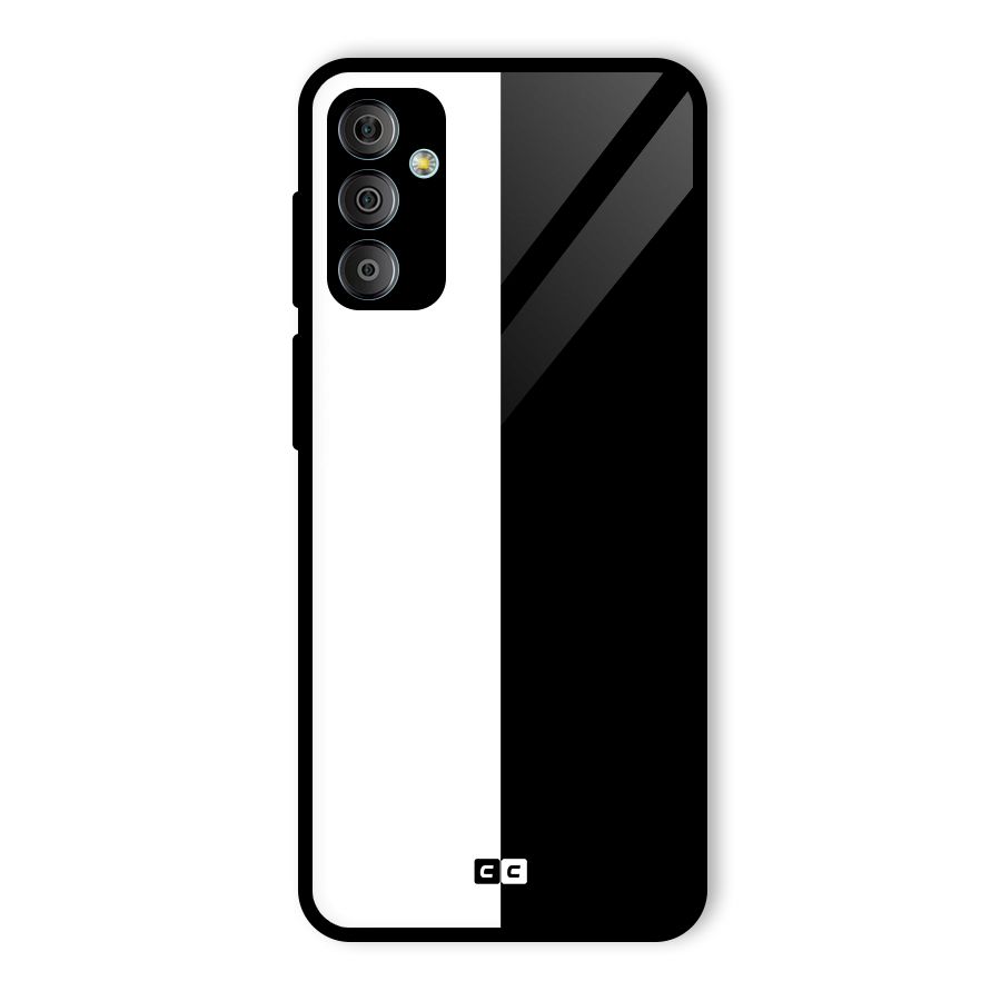 Simple Black White Glass Back Case for Galaxy F23