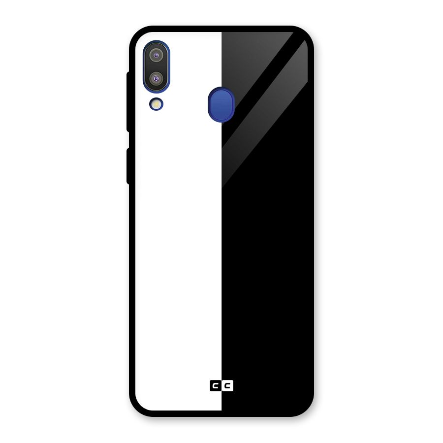 Simple Black White Glass Back Case for Galaxy M20