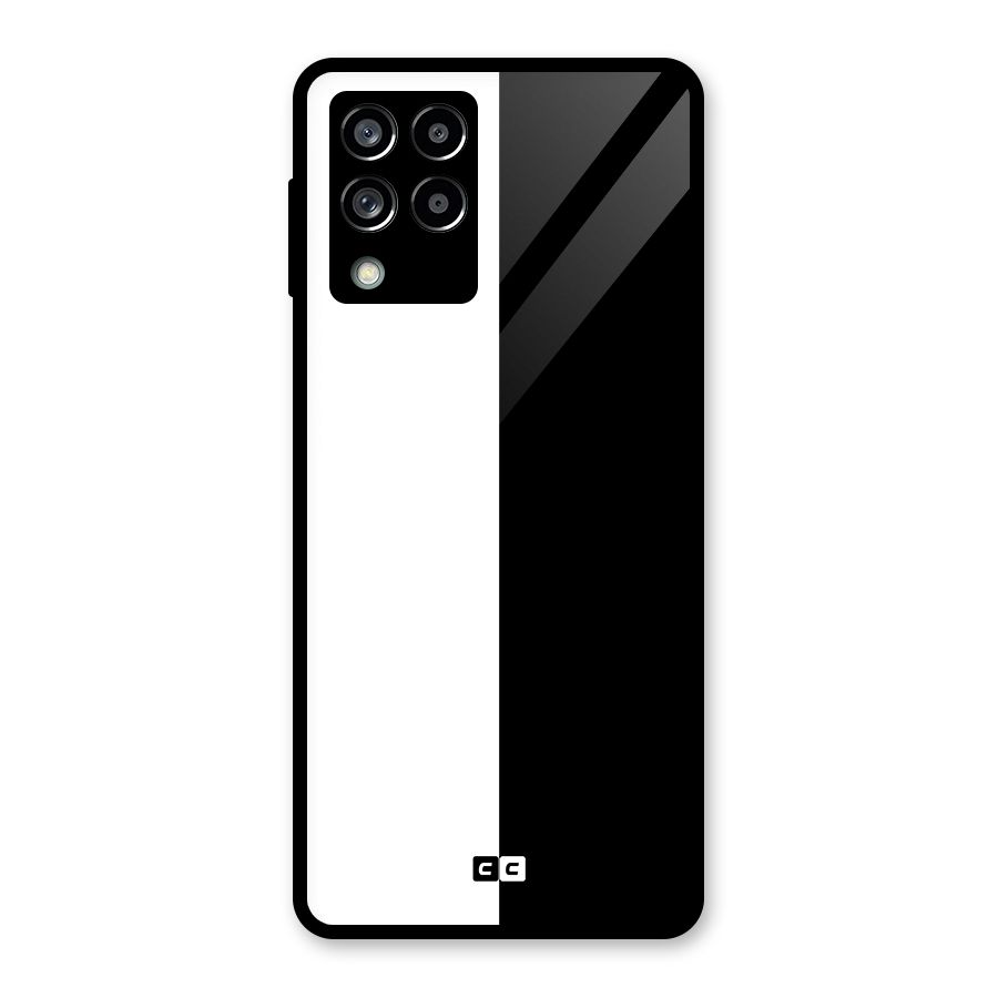 Simple Black White Glass Back Case for Galaxy M53 5G