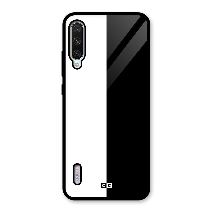 Simple Black White Glass Back Case for Mi A3