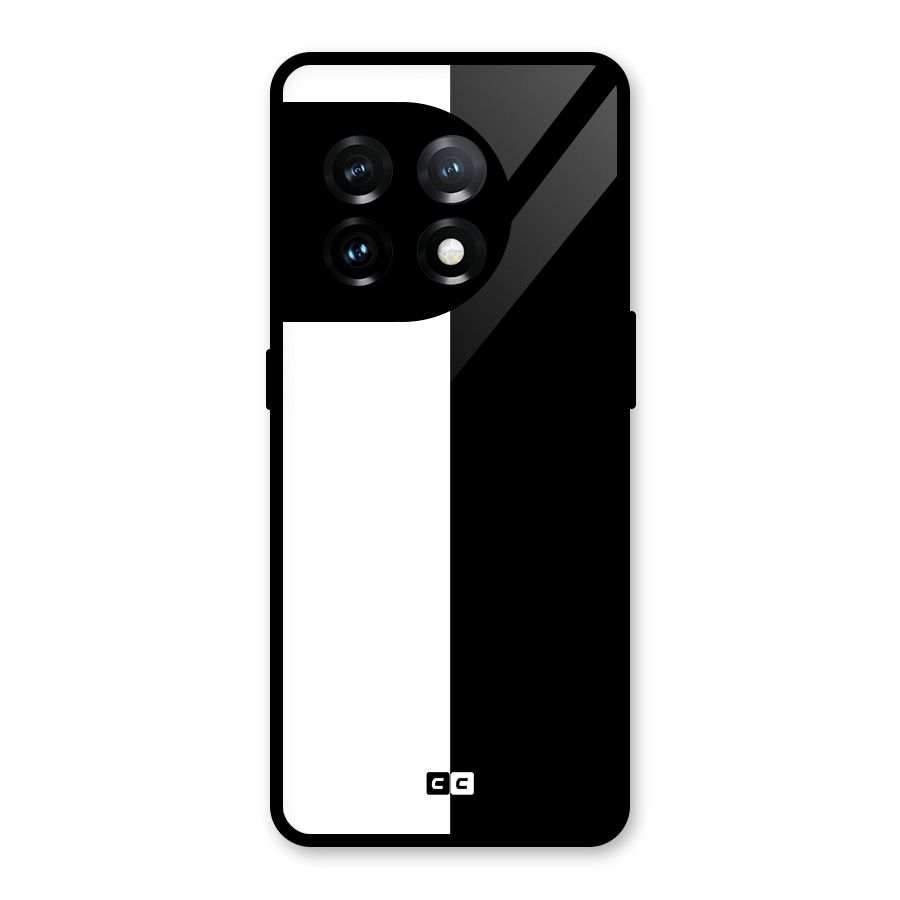 Simple Black White Glass Back Case for OnePlus 11