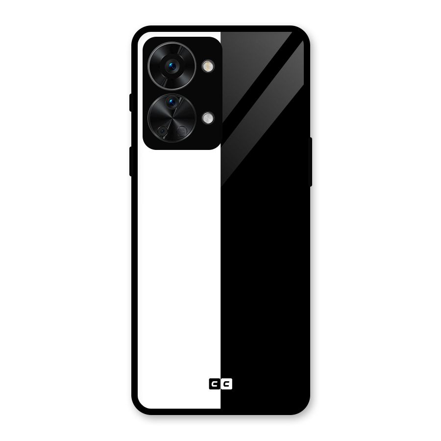 Simple Black White Glass Back Case for OnePlus Nord 2T