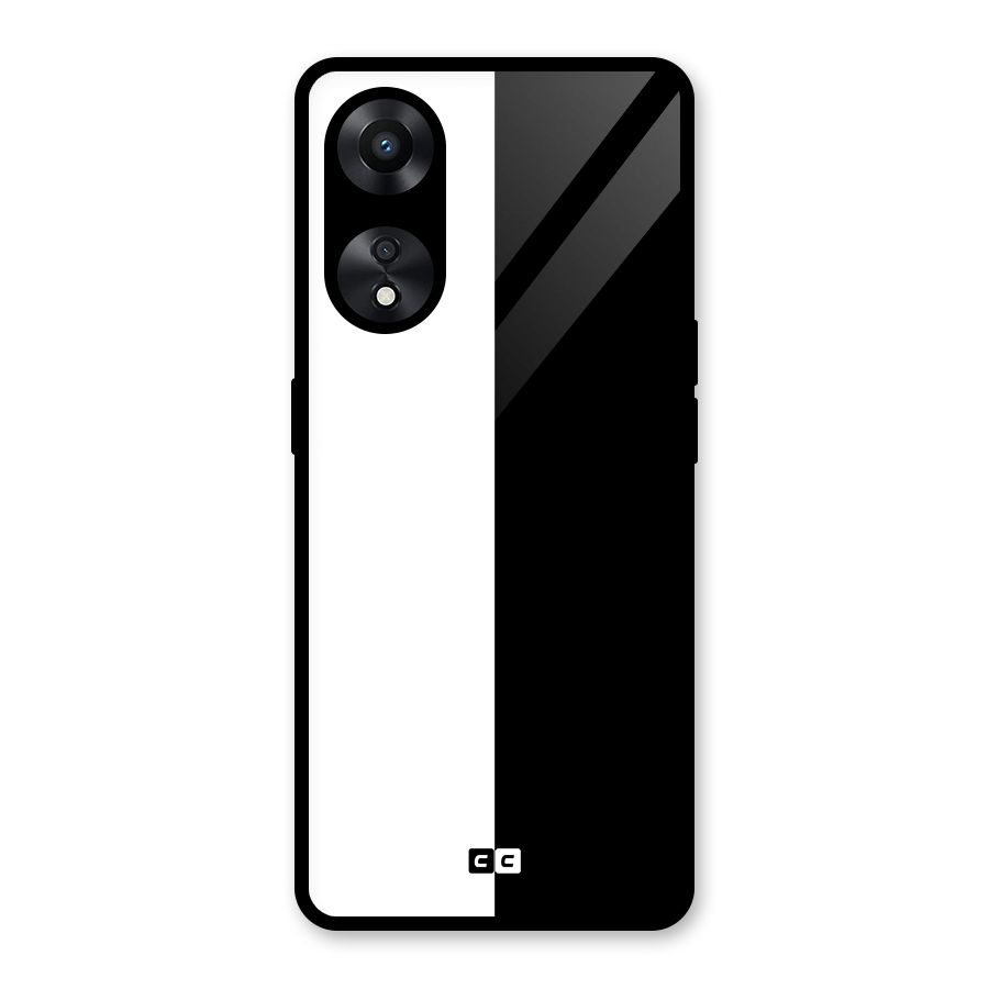 Simple Black White Glass Back Case for Oppo A78