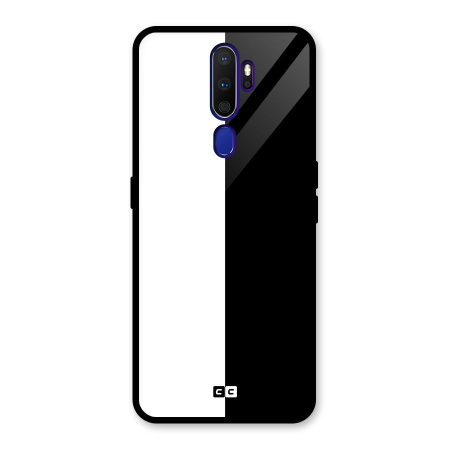Simple Black White Glass Back Case for Oppo A9 (2020)
