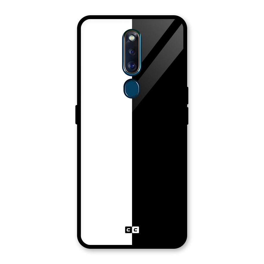 Simple Black White Glass Back Case for Oppo F11 Pro
