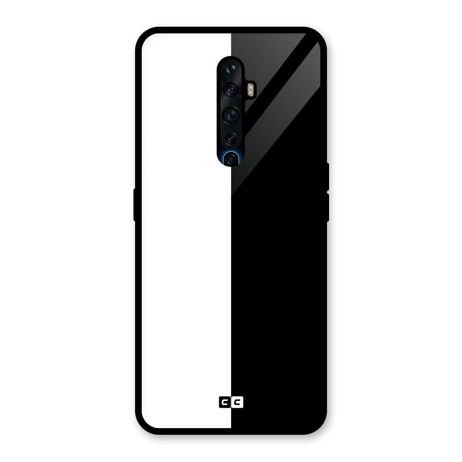 Simple Black White Glass Back Case for Oppo Reno2 F