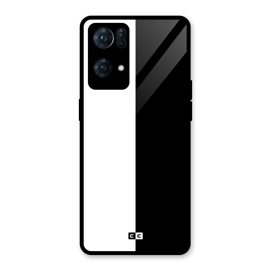 Simple Black White Glass Back Case for Oppo Reno7 Pro 5G