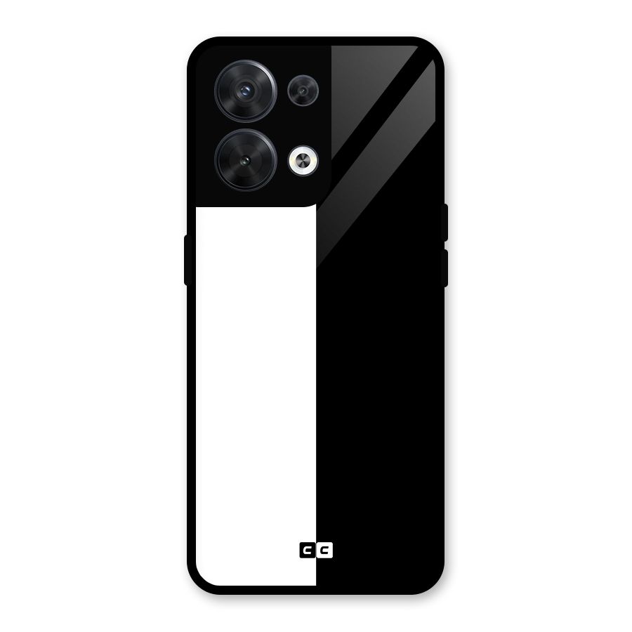 Simple Black White Glass Back Case for Oppo Reno8 5G