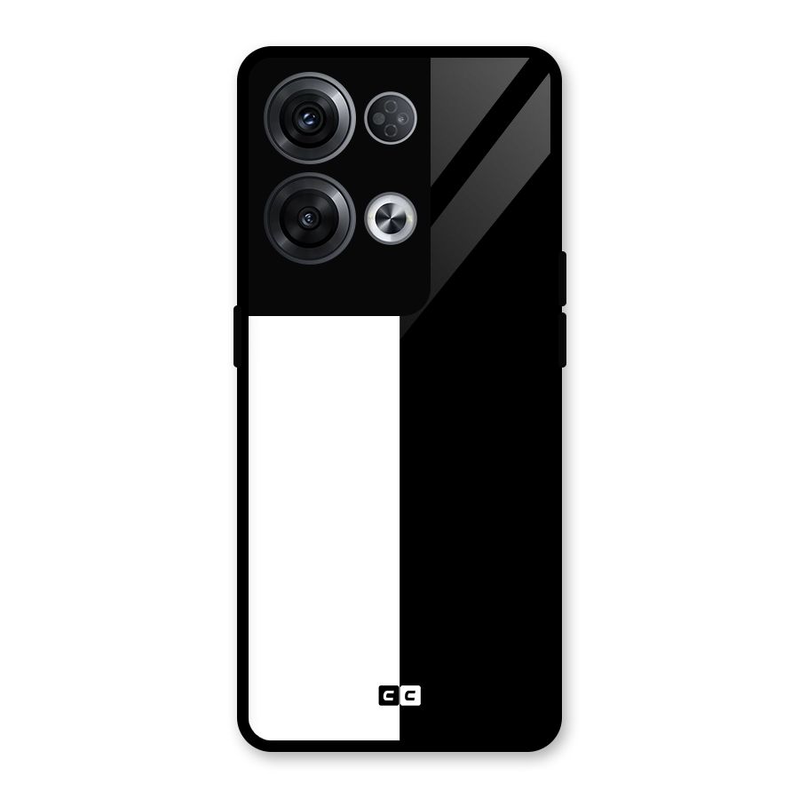 Simple Black White Glass Back Case for Oppo Reno8 Pro 5G