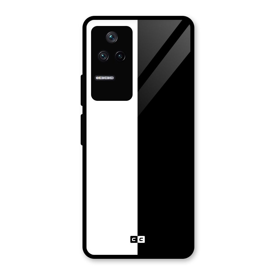 Simple Black White Glass Back Case for Poco F4 5G